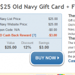 Old Navy:  Save up to 50% online and 75% in stores + $25 gift card for $22!