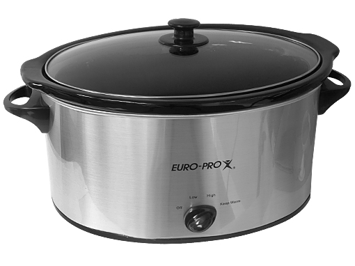 Euro-Pro 7 Quart Stainless Steel Slow Cooker w/ Removable Stoneware