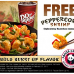 FREEBIE ALERT:  Free Peppercorn Shrimp at Panda Express on 2/22