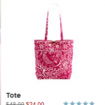 Vera Bradley 50% off sale:  Call me Coral and Twirly Birds Pink lines! (ends 3/11)