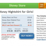 HOT DEAL ALERT:  Disney girls nightshirt only $6.49 after cash back!