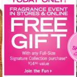 FREEBIE ALERT:  FREE Bath & Body Works full size product with purchase!