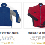 DEAL ALERT:  Reebok polos, jackets, and more as low as $7.99 shipped!