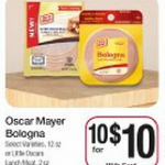 Oscar Mayer lunch meat:  $.20 each after catalina at Kroger!