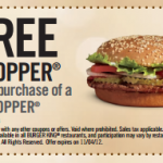 Burger King:  Lots of new BOGO free printable coupons!