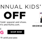 Kohl’s $10 off code for kids clothing!
