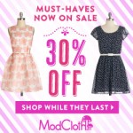 ModCloth 30% off sale and plus size fashions!
