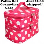 Pink Polka Dot Cosmetics Case only $4.58 shipped!