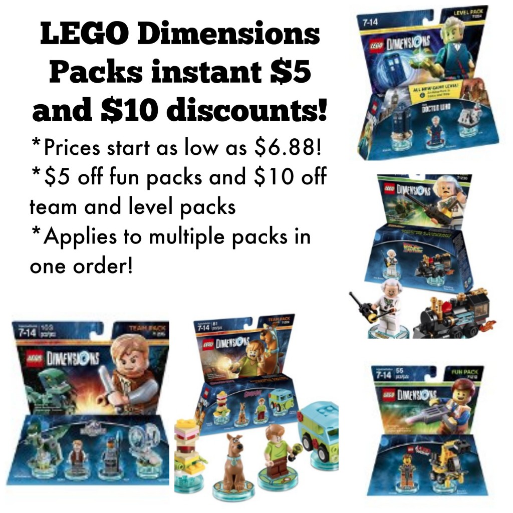 LEGO Dimensions Packs instant 10 and 5 discounts!