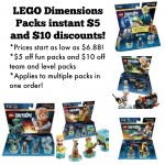 LEGO Dimensions Packs: instant $10 and $5 discounts!